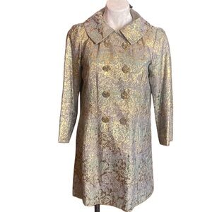 Nanette Lepore vintage inspired gold brocade women's blazer jacket size 6